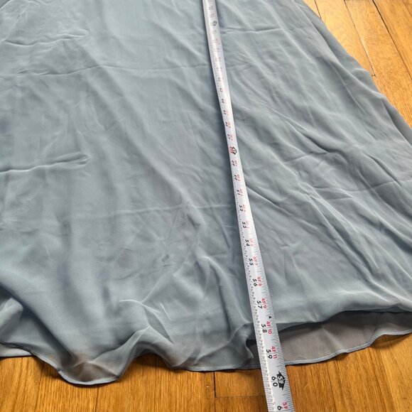 Birdy Grey Size S NEW Gwennie Chiffon Dusty Blue Maxi Bridesmaid Dress - Picture 13 of 16